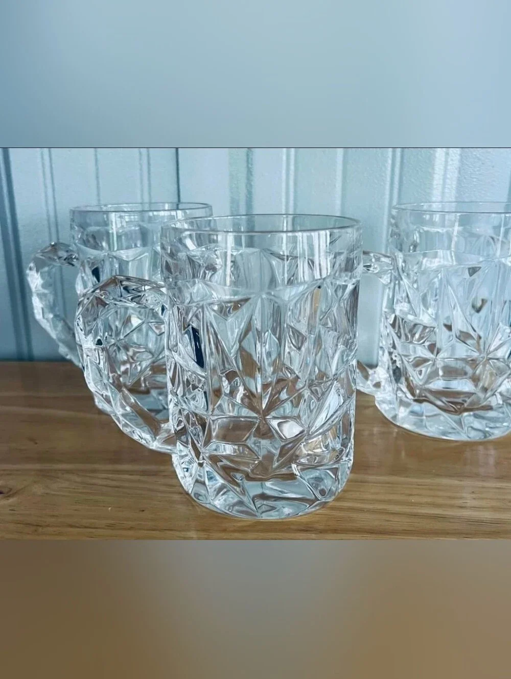 Set of 3 - NWT Tiffany & Co Rock Crystal Beer Beverage Mugs!! 16 oz 5